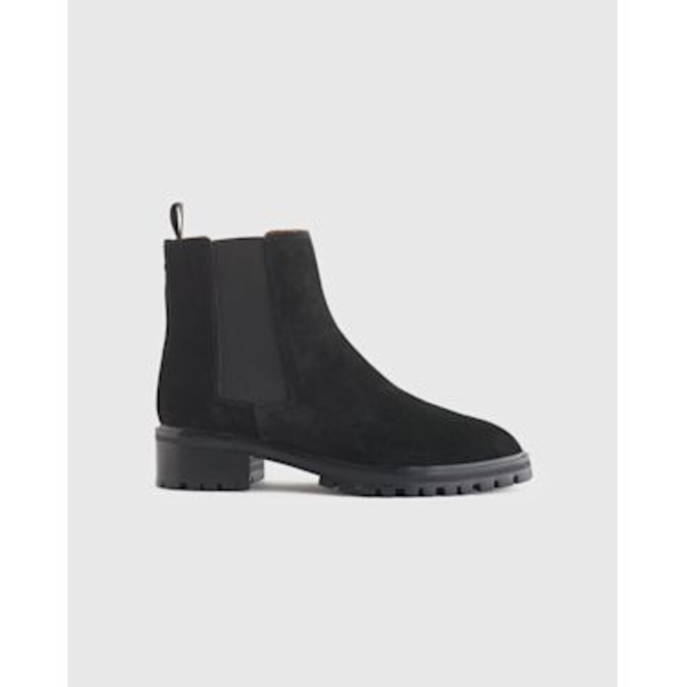 Quince Black Suede Chelsea Boots
